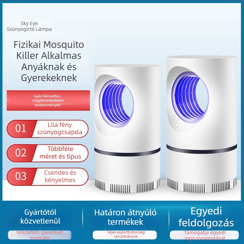 Fotokatalizáló szúnyogirtó lámpa LED-világítással, ABS ház, 10㎡ hatókör, intelligens hálózat