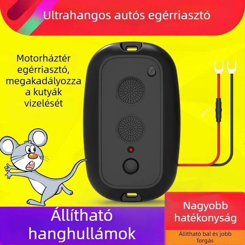 JL-213 Járműre szerelhető állítható egérriasztó, 12V, 1–3W, ABS ház