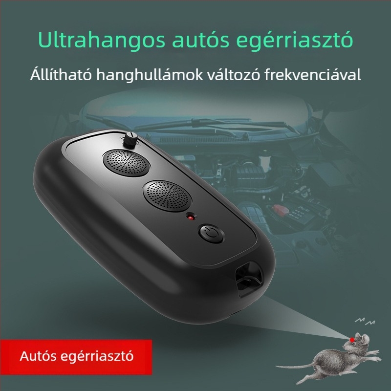 JL-213 Járműre szerelhető állítható egérriasztó, 12V, 1–3W, ABS ház