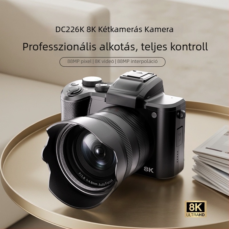 8K tükör nélküli kamera Wi‑Fi-vel, periszkópos zoom objektív, CMOS szenzor 48 MP