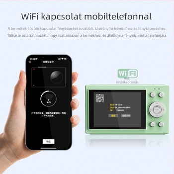 Retro stílusú CCD kamera, 64 MP, 4K, Wi‑Fi, digitális fényképezőgép — ajándék