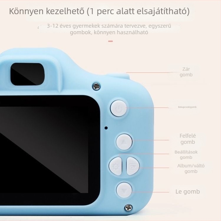 CCD digitális kamera, nagy felbontású kettős objektívvel, kompakt, egyetemistáknak az élet pillanatainak rögzítéséhez