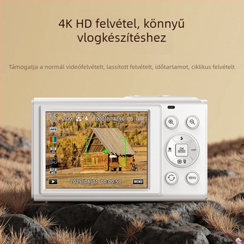 Két kijelzős szelfi digitális kamera, 5x optikai zoom, CMOS 16MP (1/2.8), 3840x2160@30fps