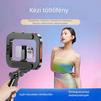 RGB gyűrűs világítás – kézben tartható, hordozható okostelefilmekhez és élő adásokhoz, lágy fény a szépségábrázoláshoz, asztali Selfie lámpa