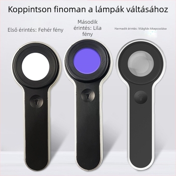 5F 8066 HD nagyító ékszerek azonosításához LED világítással