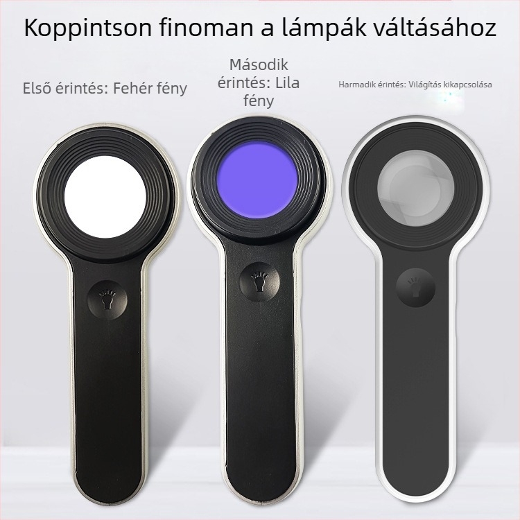 5F 8066 HD nagyító ékszerek azonosításához LED világítással