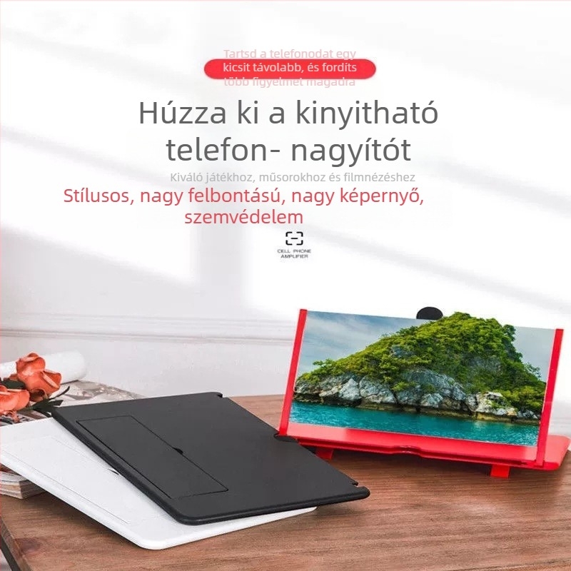 Telefon képernyő nagyító ultra-tiszta HD kijelzővel, szemvédelem, projekciós kijelző és nagyító lencse tartó