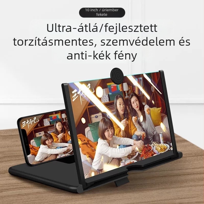 Telefon képernyő nagyító ultra-tiszta HD kijelzővel, szemvédelem, projekciós kijelző és nagyító lencse tartó