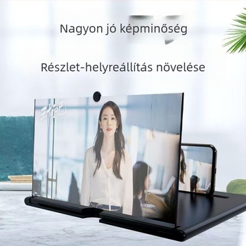 Telefon képernyő nagyító – asztali tartó, HD videó nézés, 3D nézet, szemvédelem; műanyag, általános stílus