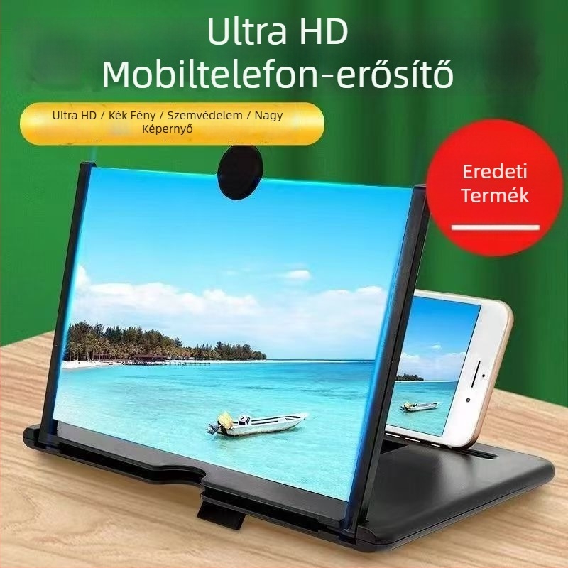 Telefon képernyő nagyító – asztali tartó, HD videó nézés, 3D nézet, szemvédelem; műanyag, általános stílus