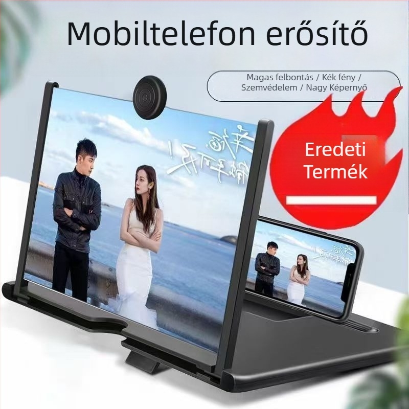 Telefon képernyő nagyító – asztali tartó, HD videó nézés, 3D nézet, szemvédelem; műanyag, általános stílus