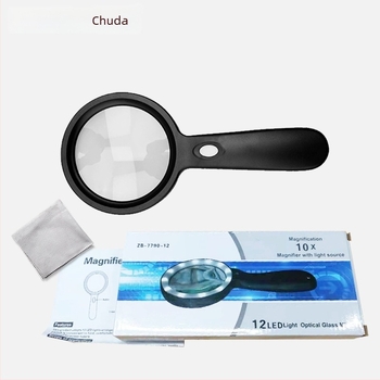 Chuda kézi nagyító idős olvasáshoz, 10x HD üveglencsével