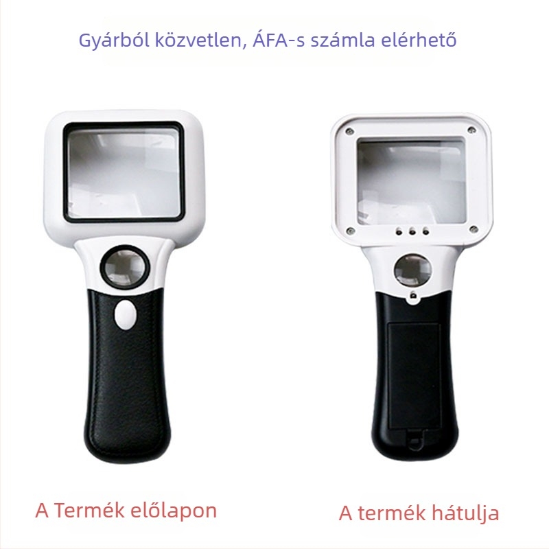TH-6018 kézi nagyító, kétfokozatú nagyítás 5x/45x, 3 LED + UV lámpa, ABS + akril