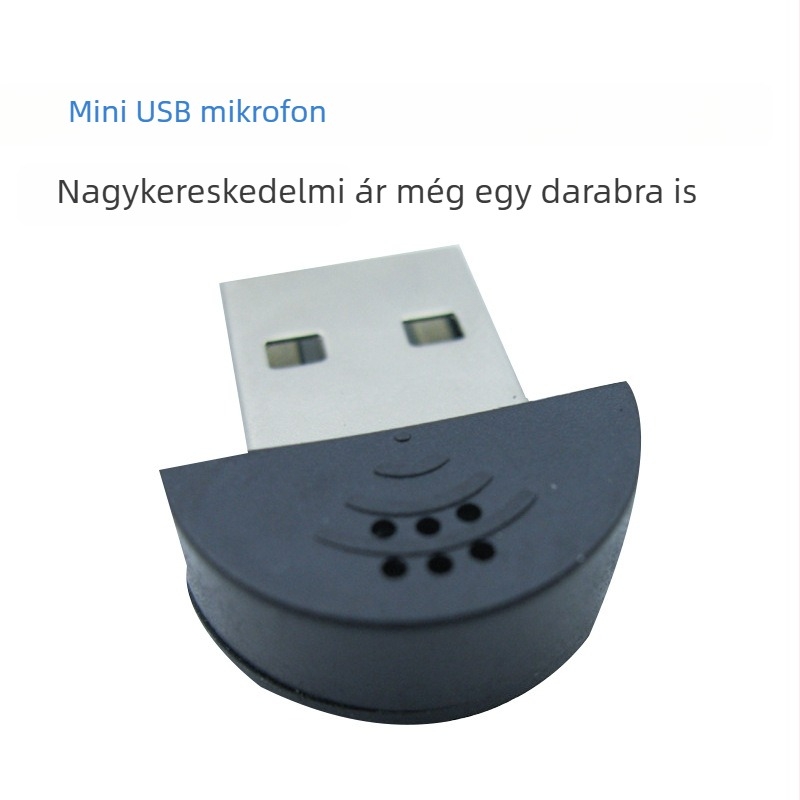 Mini USB mikrofon, gyerekmikrofon laptophoz és otthoni felvételhez, modell HCS M1, frekvencia 100 Hz–20 kHz, SNR ≥70 dB, beépített akkumulátor nélkül