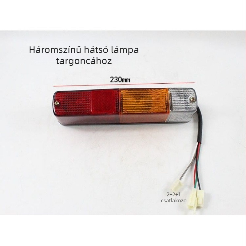 Háromszínű hátsó lámpa targoncához – irányjelző, féklámpa, fény az ütközés elleni védelemhez, 12V/24V, 5000 lm