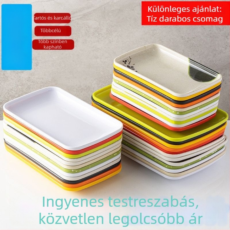 Vastagított melamin téglalap alakú tányér forró pot és grill számára, éttermi használatra
