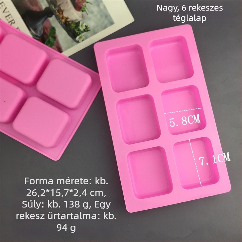Szilikon forma szappan és sütemény készítéséhez — több alak (négyzet, téglalap, kör) méh-virág mintával, hideg eljáráshoz, torta- és kenyérformázáshoz