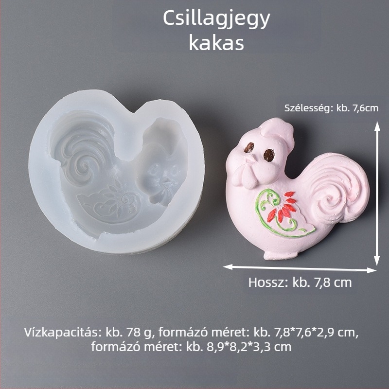 Szilikonból készült tortaforma a zodiákusjegyekhez — szabálytalan alakú, sütésre, új kínai stílus