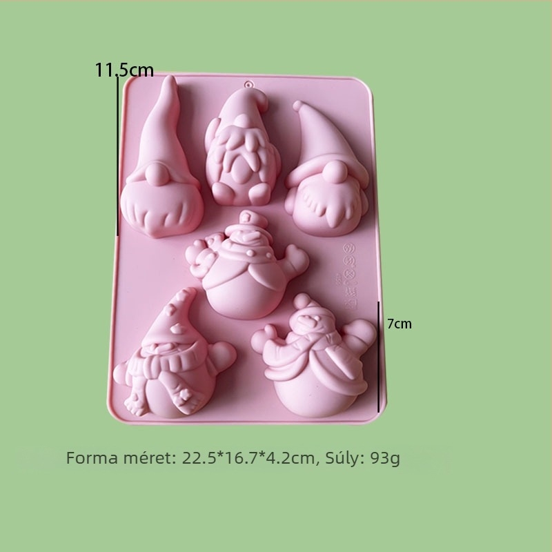 Szilikon forma Mikulás és karácsonyfa motívummal – Többfunkciós a sütéshez, csokoládés mousse, gyertya, gipsz és szappan