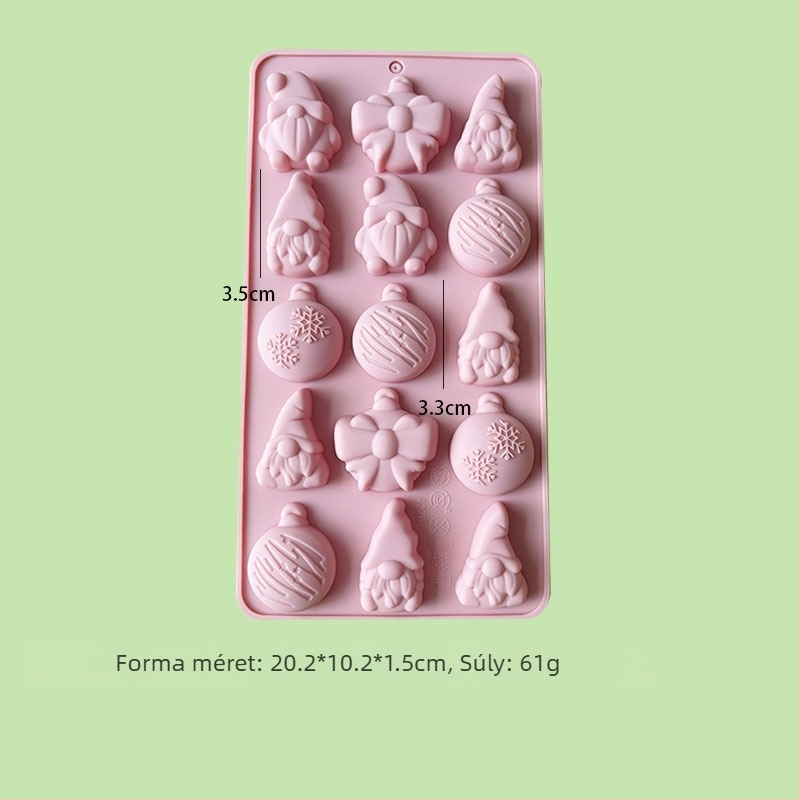 Szilikon forma Mikulás és karácsonyfa motívummal – Többfunkciós a sütéshez, csokoládés mousse, gyertya, gipsz és szappan