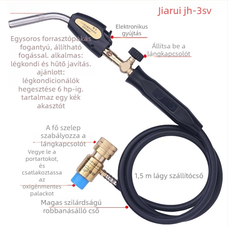 Rézcsőhöz való hegesztőpisztoly – Jiarui JH-3SW, rézcső hegesztés, légkondicionáló kiegészítő