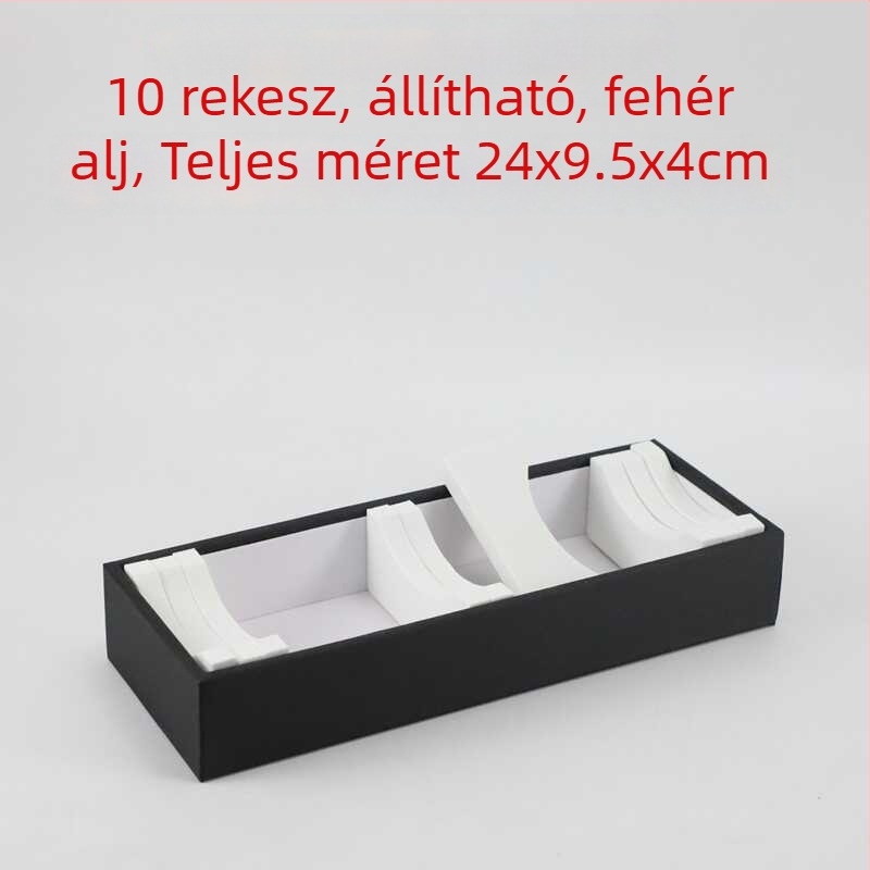 Nagy minőségű jade ékszer kiállító állvány fekete-fehér bőrtálcával karkötők számára, 10/20/40 rekesz
