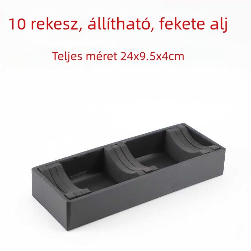 Nagy minőségű jade ékszer kiállító állvány fekete-fehér bőrtálcával karkötők számára, 10/20/40 rekesz