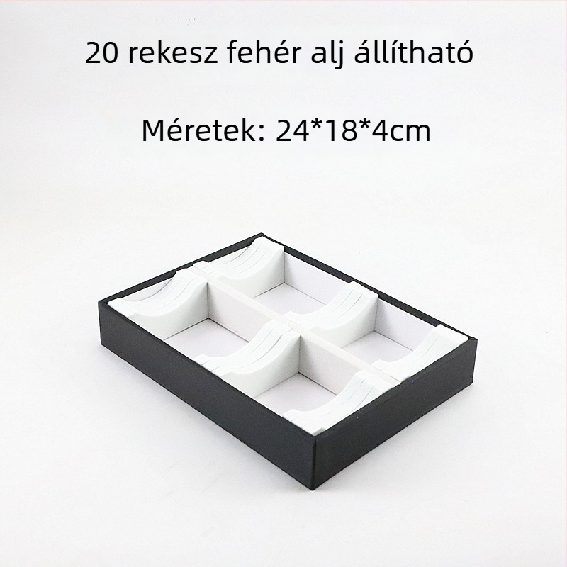 Nagy minőségű jade ékszer kiállító állvány fekete-fehér bőrtálcával karkötők számára, 10/20/40 rekesz