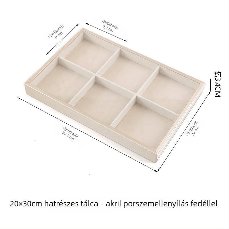 Fedeles egszeres tálca – téglalap alakú flaneles bemutató tálca, egy réteg, művészi stílus, összevarrás