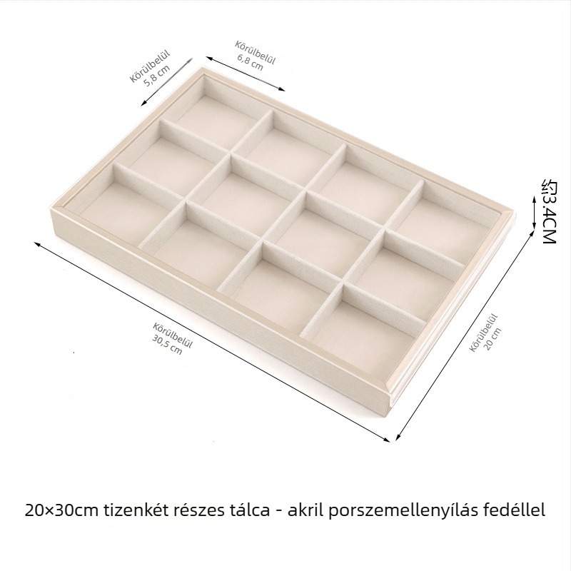 Fedeles egszeres tálca – téglalap alakú flaneles bemutató tálca, egy réteg, művészi stílus, összevarrás