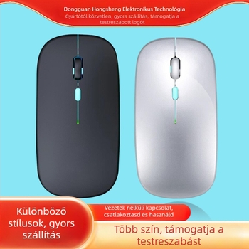Vezeték nélküli egér, dual módú 2,4G és Bluetooth, 1600 DPI, 10 m hatótávolság, újratölthető, ergonomikus
