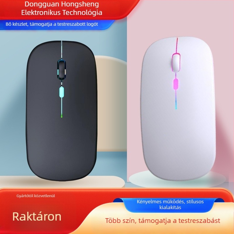 Vezeték nélküli egér, dual módú 2,4G és Bluetooth, 1600 DPI, 10 m hatótávolság, újratölthető, ergonomikus