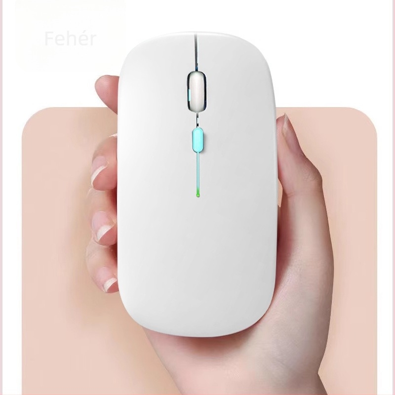 Vezeték nélküli egér, dual módú 2,4G és Bluetooth, 1600 DPI, 10 m hatótávolság, újratölthető, ergonomikus