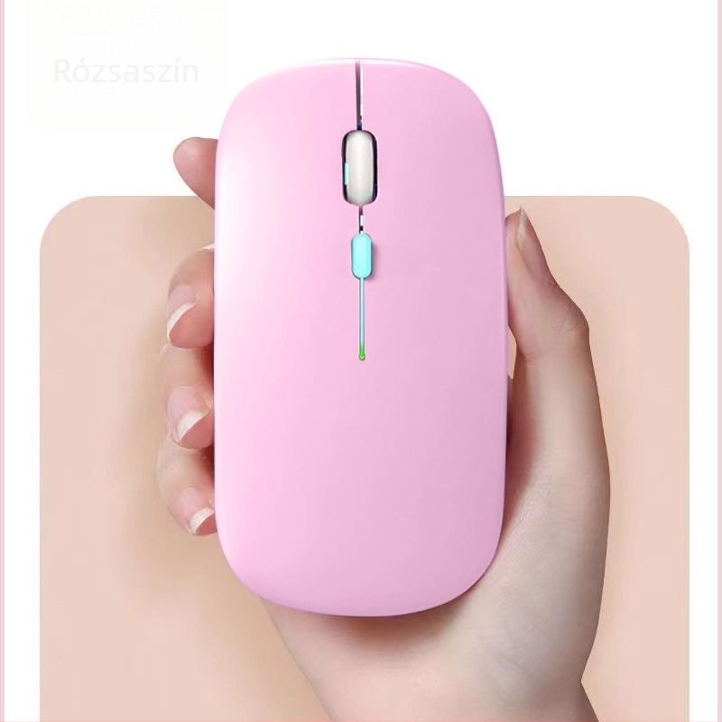 Vezeték nélküli egér, dual módú 2,4G és Bluetooth, 1600 DPI, 10 m hatótávolság, újratölthető, ergonomikus