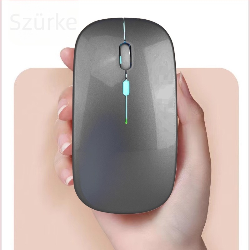Vezeték nélküli egér, dual módú 2,4G és Bluetooth, 1600 DPI, 10 m hatótávolság, újratölthető, ergonomikus
