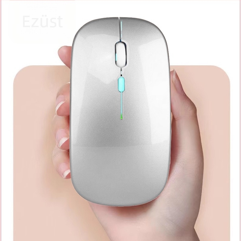 Vezeték nélküli egér, dual módú 2,4G és Bluetooth, 1600 DPI, 10 m hatótávolság, újratölthető, ergonomikus