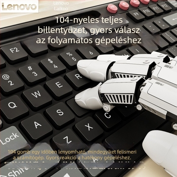Lenovo KB101 Vezetékes USB billentyűzet és egér szett – Játékhoz, 1200 DPI, Ergonomikus, 2024 megjelenés