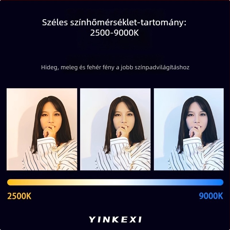 Inkex WL Mini LED töltőlámpa – hordozható zseb LED, 7W, 3.7V, három színhőmérséklet, kézben használható élő selfie videóhoz