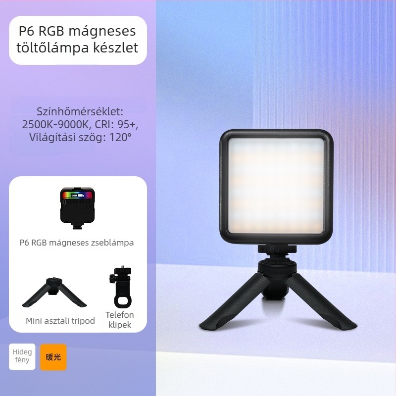 Inkex WL Mini LED töltőlámpa – hordozható zseb LED, 7W, 3.7V, három színhőmérséklet, kézben használható élő selfie videóhoz