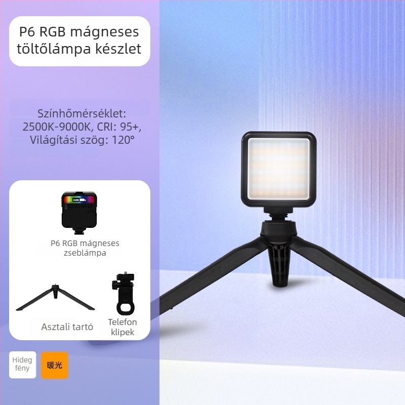 Inkex WL Mini LED töltőlámpa – hordozható zseb LED, 7W, 3.7V, három színhőmérséklet, kézben használható élő selfie videóhoz