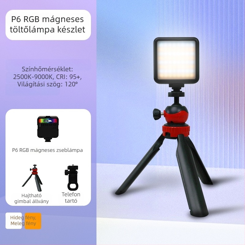 Inkex WL Mini LED töltőlámpa – hordozható zseb LED, 7W, 3.7V, három színhőmérséklet, kézben használható élő selfie videóhoz