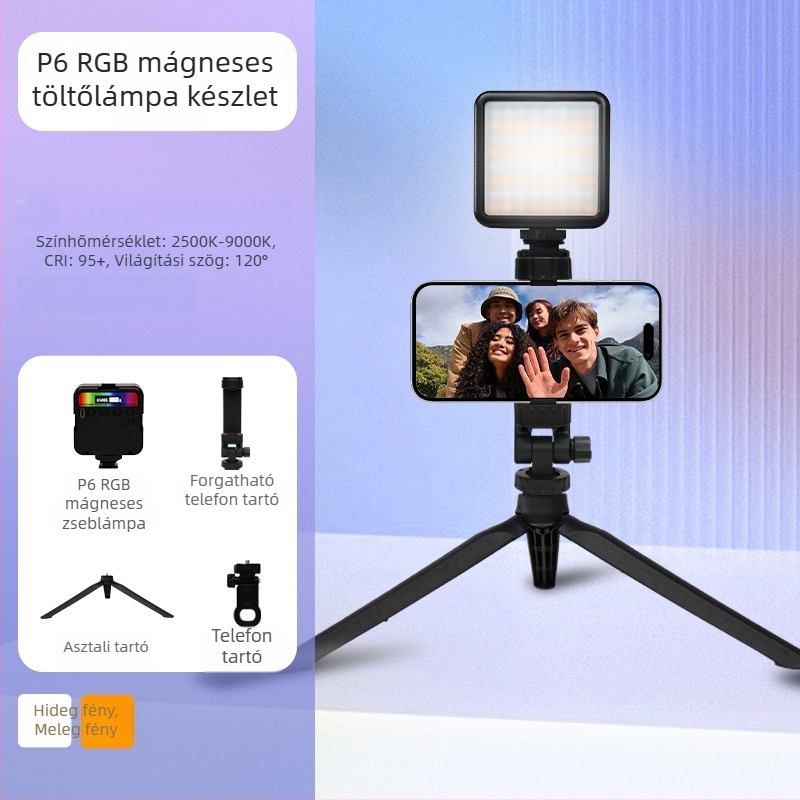 Inkex WL Mini LED töltőlámpa – hordozható zseb LED, 7W, 3.7V, három színhőmérséklet, kézben használható élő selfie videóhoz
