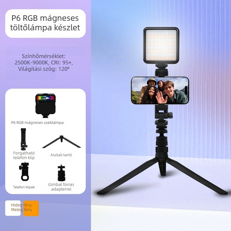 Inkex WL Mini LED töltőlámpa – hordozható zseb LED, 7W, 3.7V, három színhőmérséklet, kézben használható élő selfie videóhoz