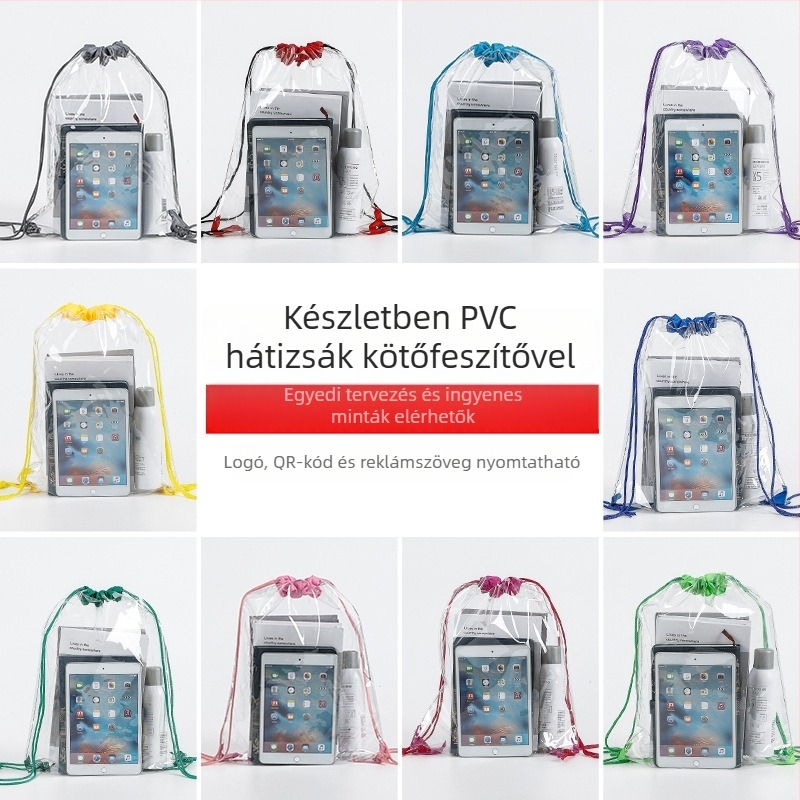 Testreszabható PVC kötős tárolótáska logónyomtatással