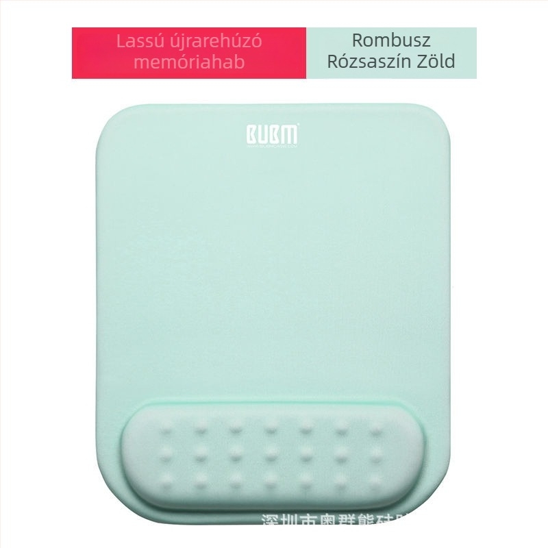 Memóriás csuklótámaszos egérpad, kétoldalas gumialátét, csuklótámogatás