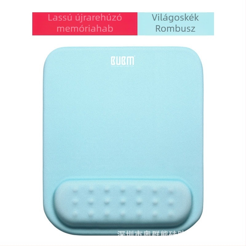 Memóriás csuklótámaszos egérpad, kétoldalas gumialátét, csuklótámogatás