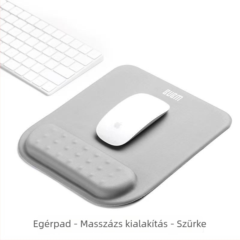 Memóriás csuklótámaszos egérpad, kétoldalas gumialátét, csuklótámogatás