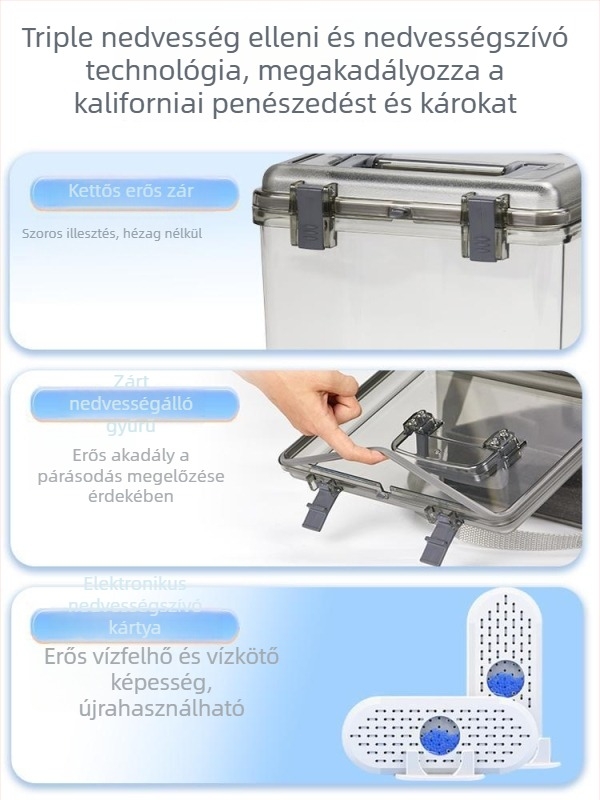 Kamera nedvességvédő doboz SLR digitális felszereléshez – szárítás, penészmentes, zárt tárolás objektívek és felszerelések számára