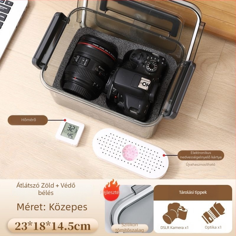 Kamera nedvességvédő doboz SLR digitális felszereléshez – szárítás, penészmentes, zárt tárolás objektívek és felszerelések számára