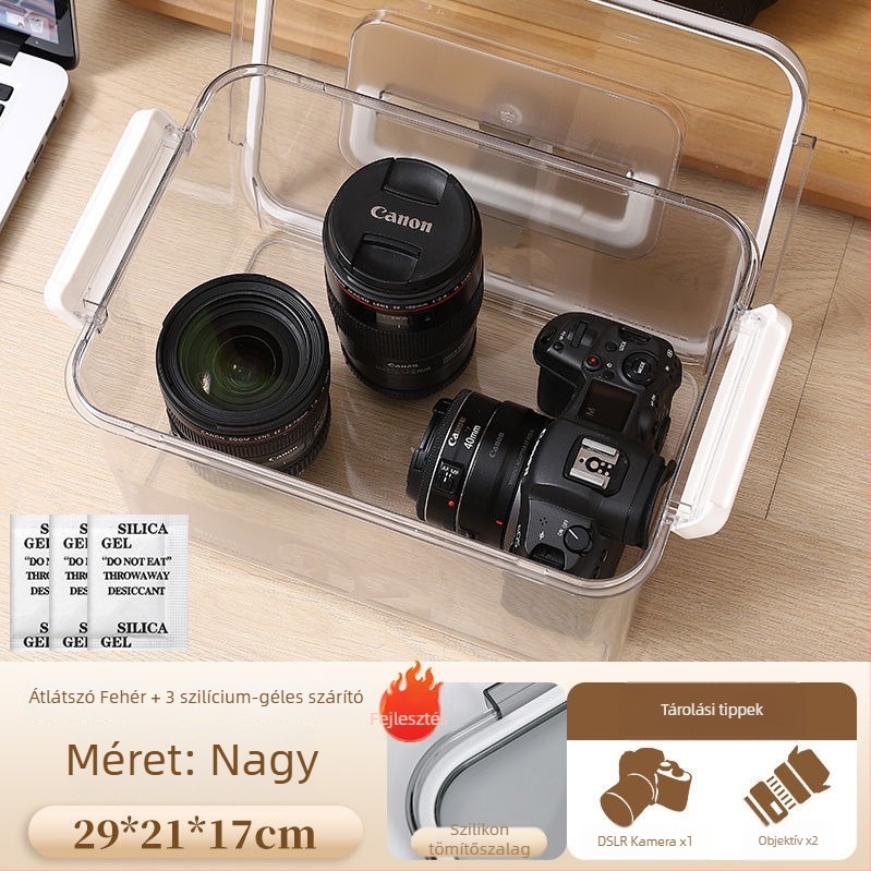 Kamera nedvességvédő doboz SLR digitális felszereléshez – szárítás, penészmentes, zárt tárolás objektívek és felszerelések számára